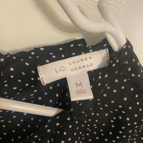 LC Lauren Conrad Black and White Polka Dot Blouse - Picture 3 of 3